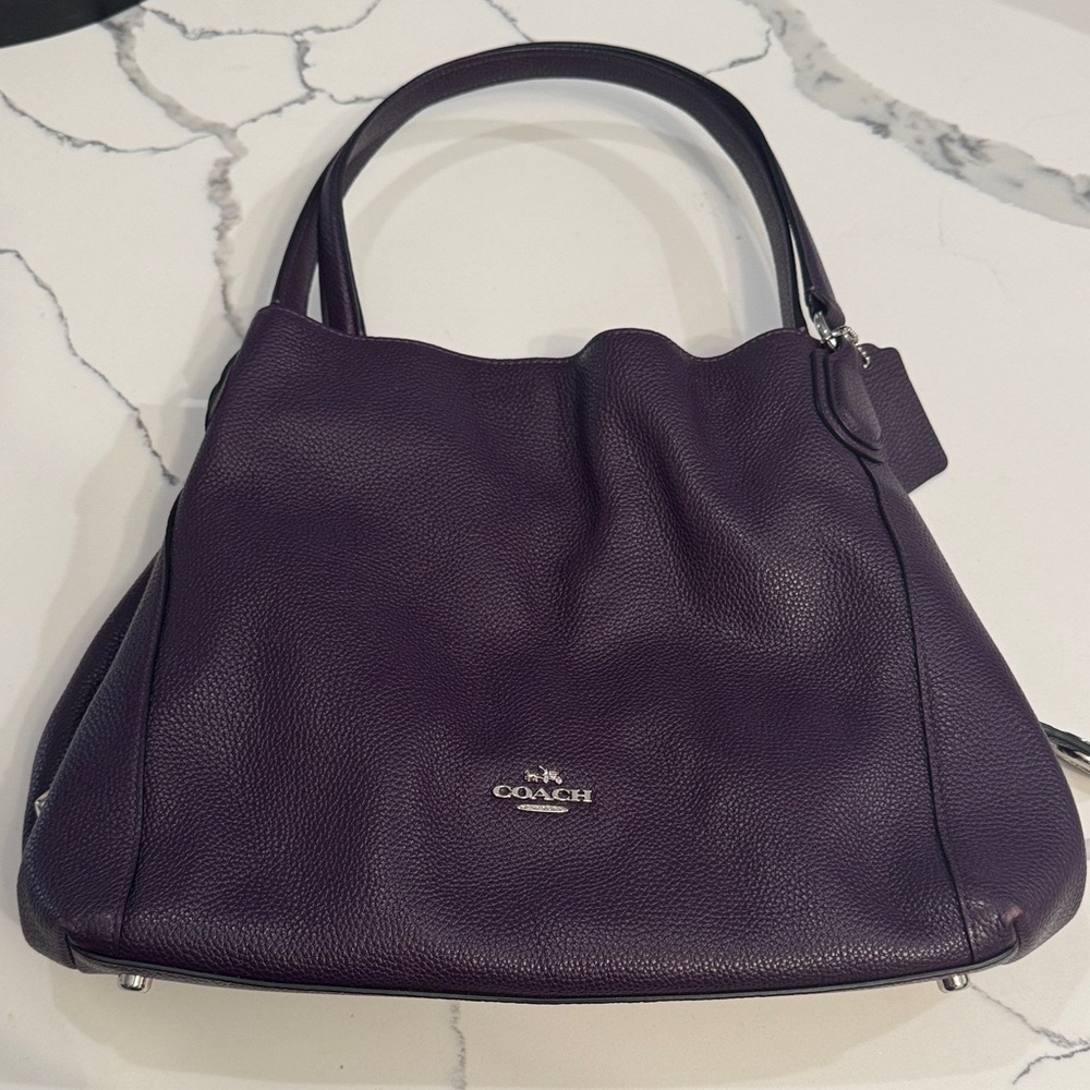 Coach Deep Purple Leather Shoulder Bag